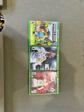 Xbox One Game Bundle - Green Cases (Minecraft, FIFA 18, NBA 2K17)
